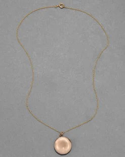Antique 1800s 14k Gold Filled Round Polished Locket Necklace