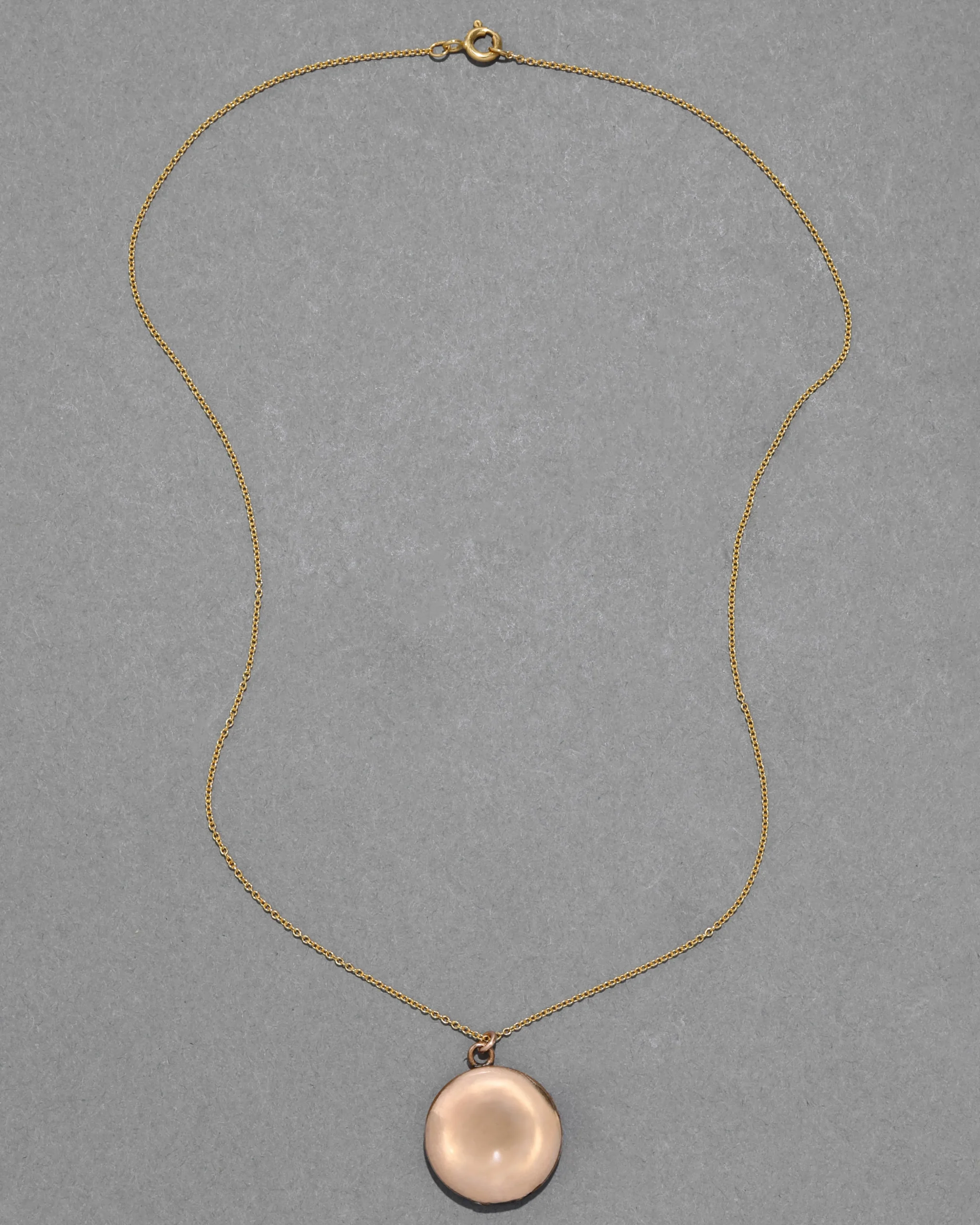 Antique 1800s 14k Gold Filled Round Polished Locket Necklace