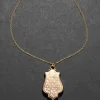 Antique 1910s 14k Gold Hand Etched Unique Shape Locket Pendant Necklace