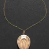 Antique 1800s 10k Rose Gold Horseshoe Locket Necklace