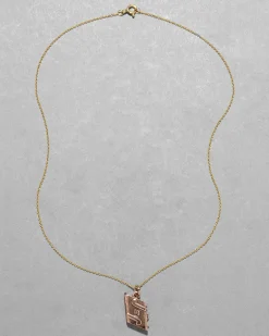 Antique 1800s 10k Rose Gold & Pearl Book Locket Necklace