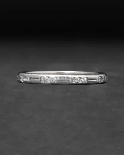 Antique 1910s Platinum & Diamond Band Ring