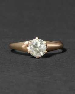 Antique Victorian 14k Rose Gold with Natural Diamond Ring