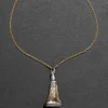 Antique Victorian 1800s 14k Gold FIll & White Onyx Watch Fob Necklace