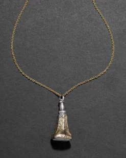 Antique Victorian 1800s 14k Gold FIll & White Onyx Watch Fob Necklace