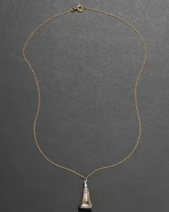 Antique Victorian 1800s 14k Gold FIll & White Onyx Watch Fob Necklace