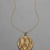 Antique Victorian 1800s 14k Gold Fill & Paste Crystal Patterned Locket Pendant Necklace