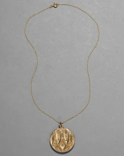 Antique Victorian 1800s 14k Gold Fill & Paste Crystal Patterned Locket Pendant Necklace