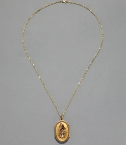 Antique Victorian 1800s 14k Gold Locket Necklace with Pearl on French Rope Chain