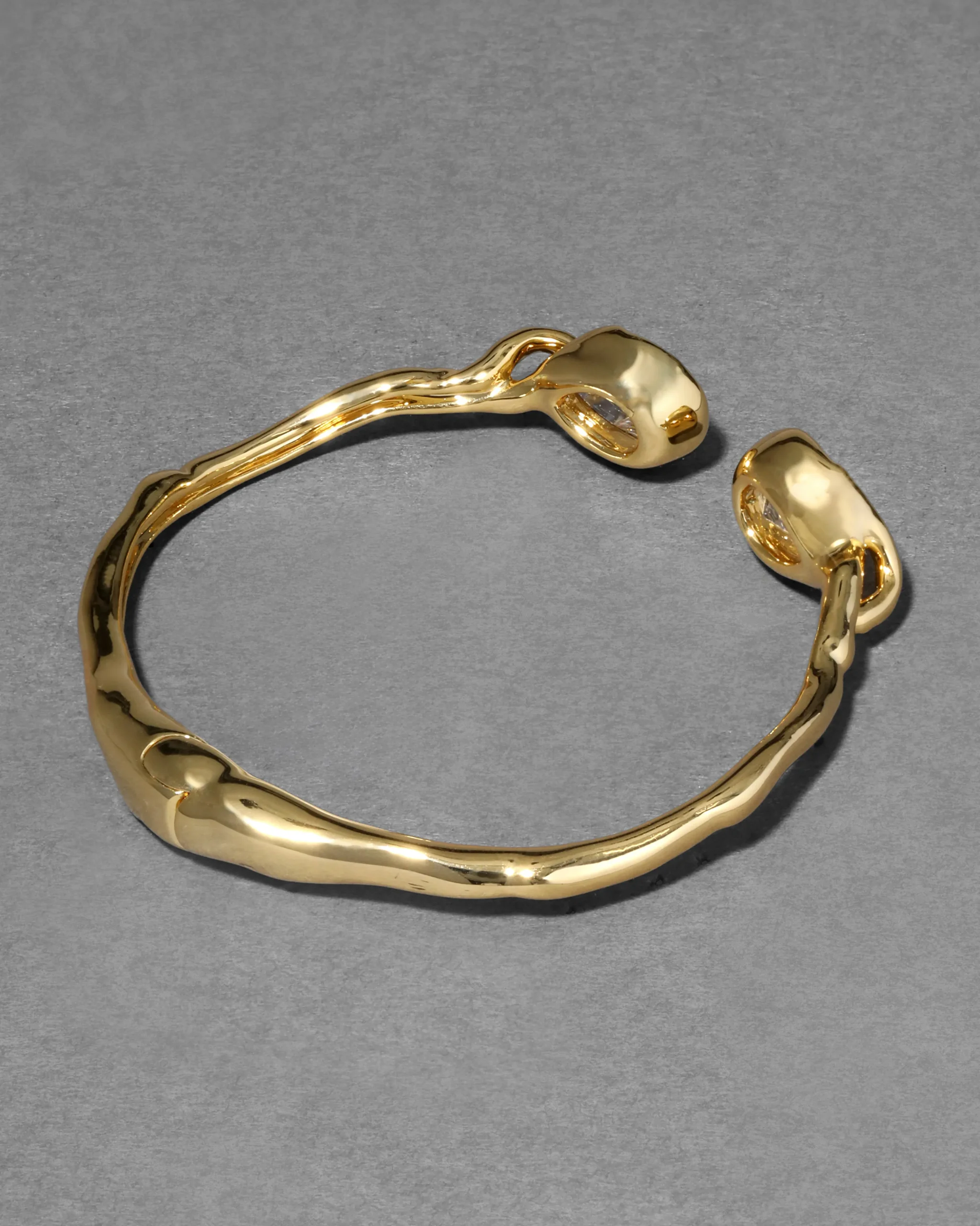 Asterales Crystal Capped Hinge Cuff Bracelet