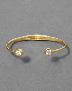 Asterales Crystal Skinny Capped Cuff Bracelet