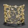 Asterales Gold Celestial Wide Cuff Bracelet