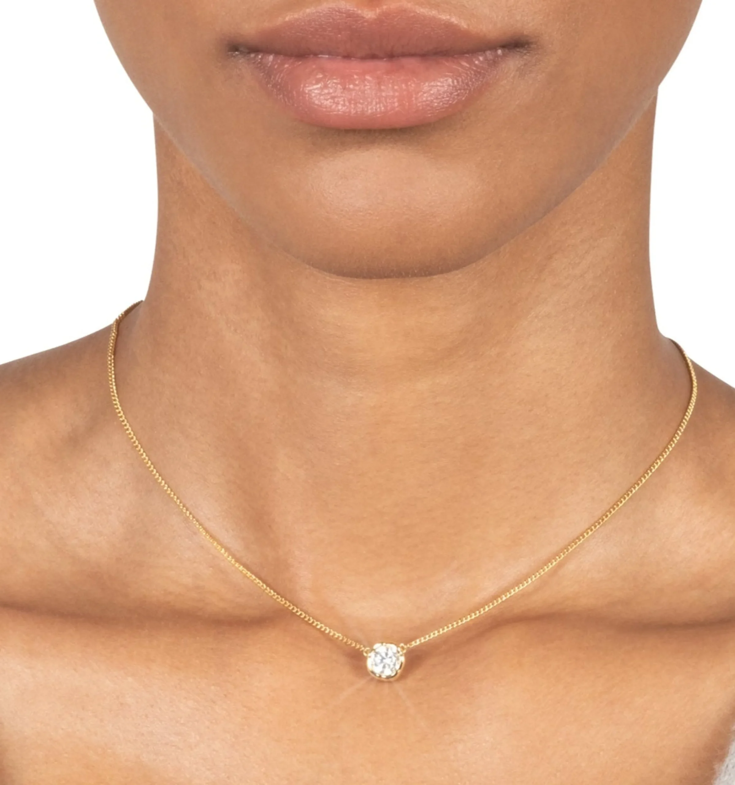 Asterales Gold Solitaire Necklace