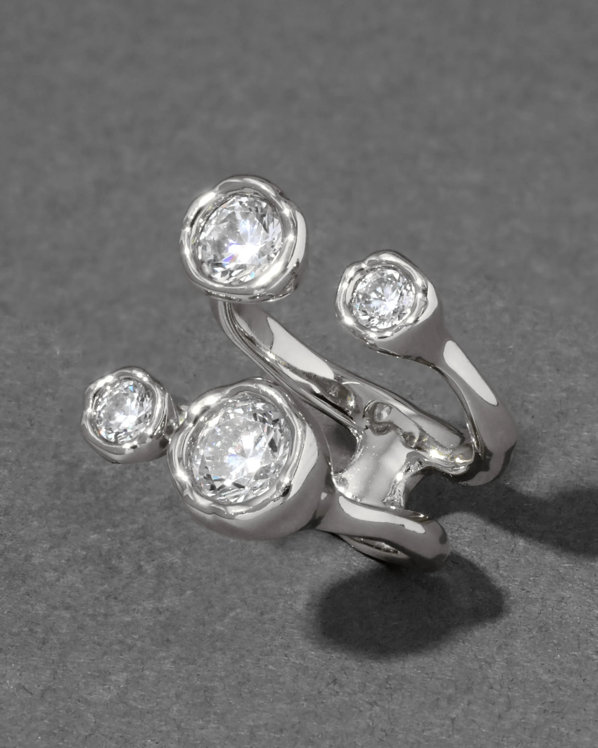 Asterales Silver Open Ring