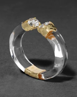 Bonbon Crystal Lucite Hinge Bracelet- Clear