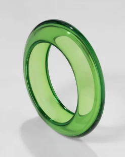 Bonbon Lucite Saucer Bangle Bracelet- Basil