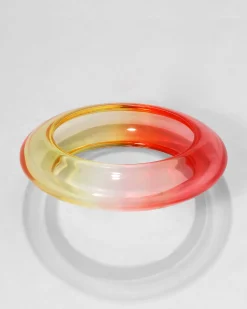 Bonbon Lucite Saucer Bangle Bracelet- Sunset
