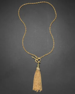 Brut Gold Long Tassel Necklace