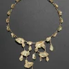 Brut Gold Mosaic Cascade Necklace