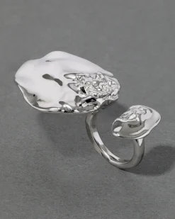 Brut Silver Double Disc Ring