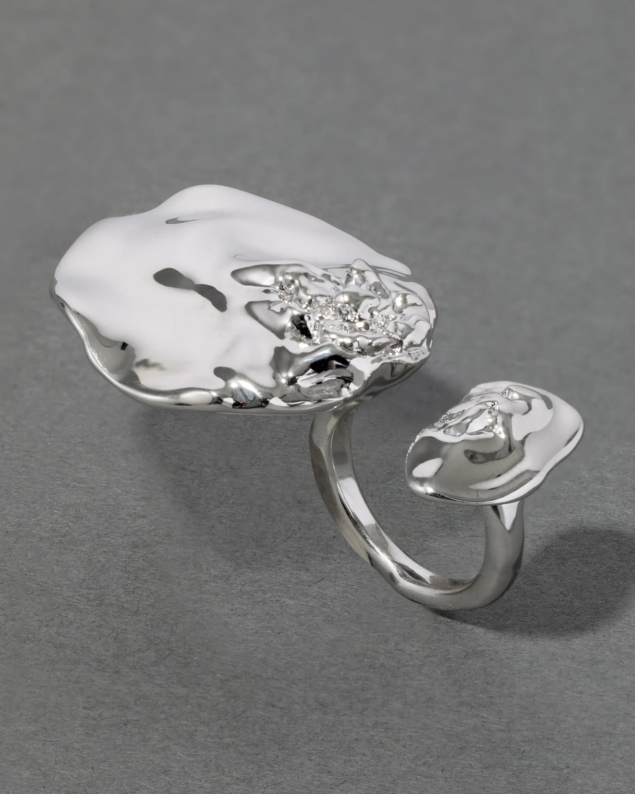 Brut Silver Double Disc Ring