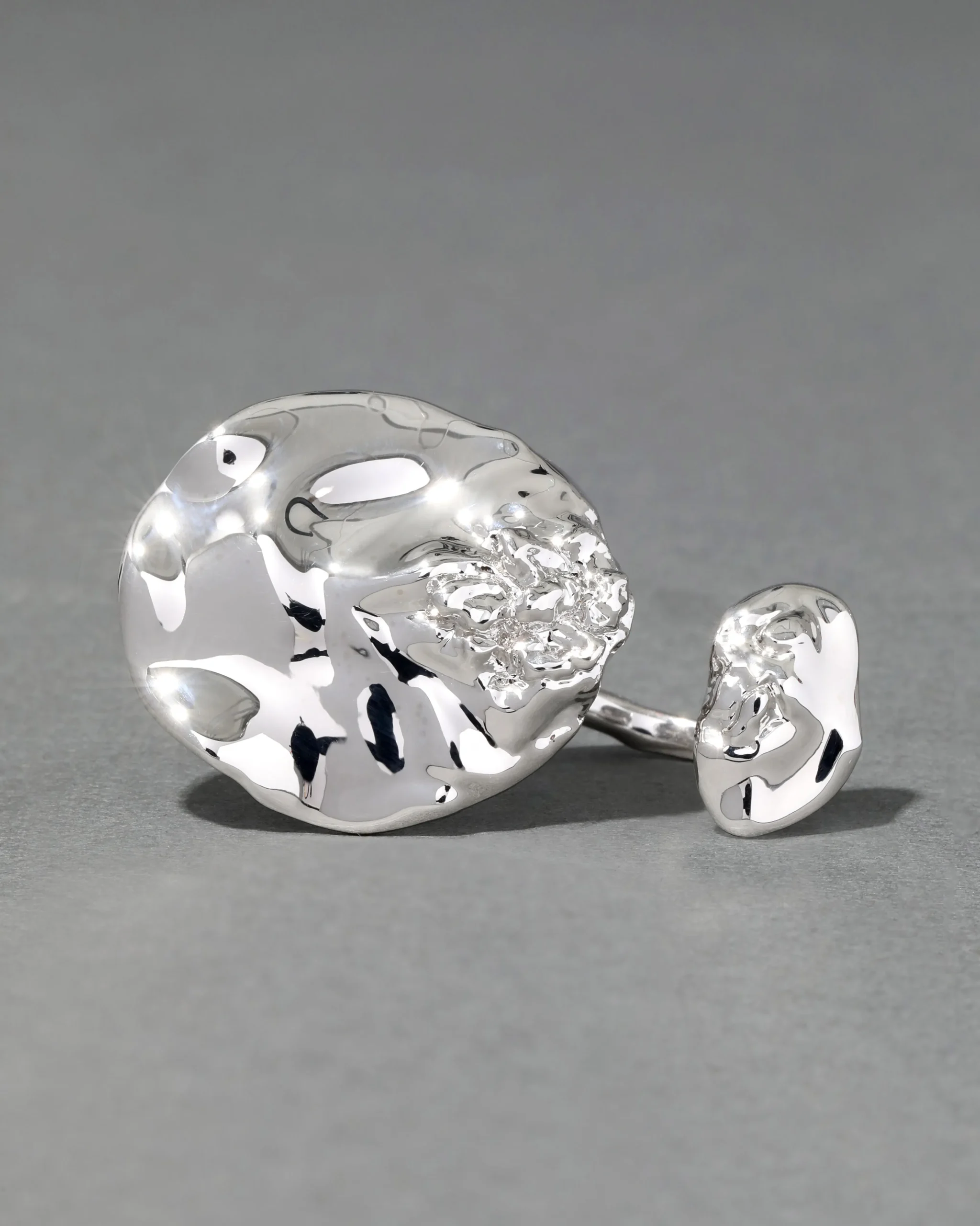 Brut Silver Double Disc Ring