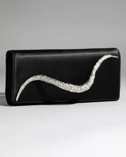 Crystal Curve Clutch- Black