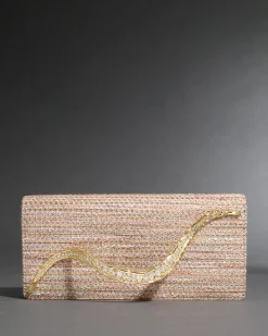 Crystal Curve Clutch- Sunset Blush
