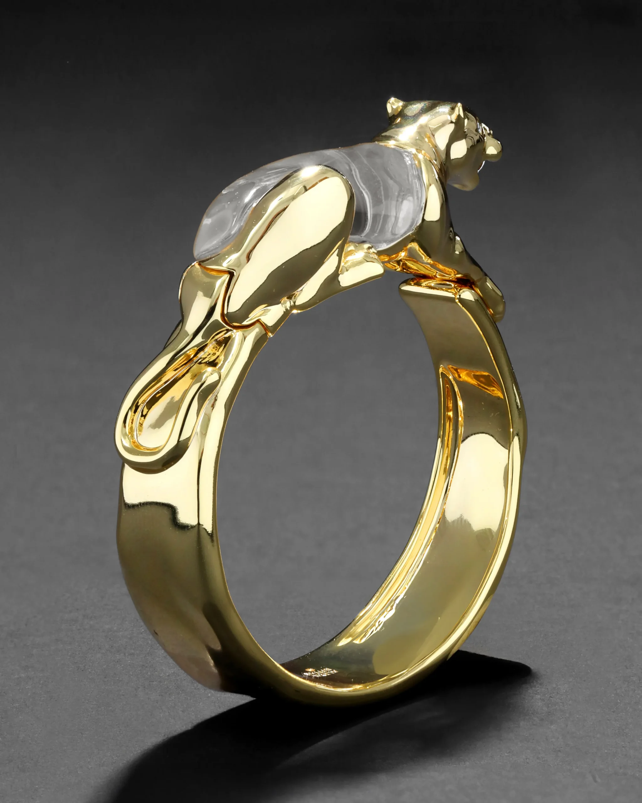Gold Panther Jelly Belly Hinge Bracelet