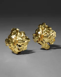 Jardin Gold Rose Clip Earring