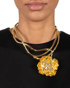 Jardin Gold Rose Collar Necklace