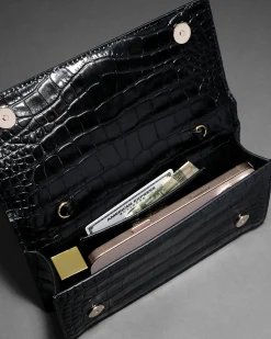Lioness Top Handle Clutch- Black