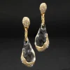 Liquid Lucite Crystal Pavé Pebble Drop Earring