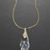 Liquid Lucite Crystal Pavé Teardrop Necklace