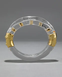 Liquid Lucite Studded Hinge Cuff Bracelet