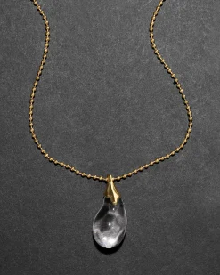 Liquid Lucite Teardrop Pendant Necklace