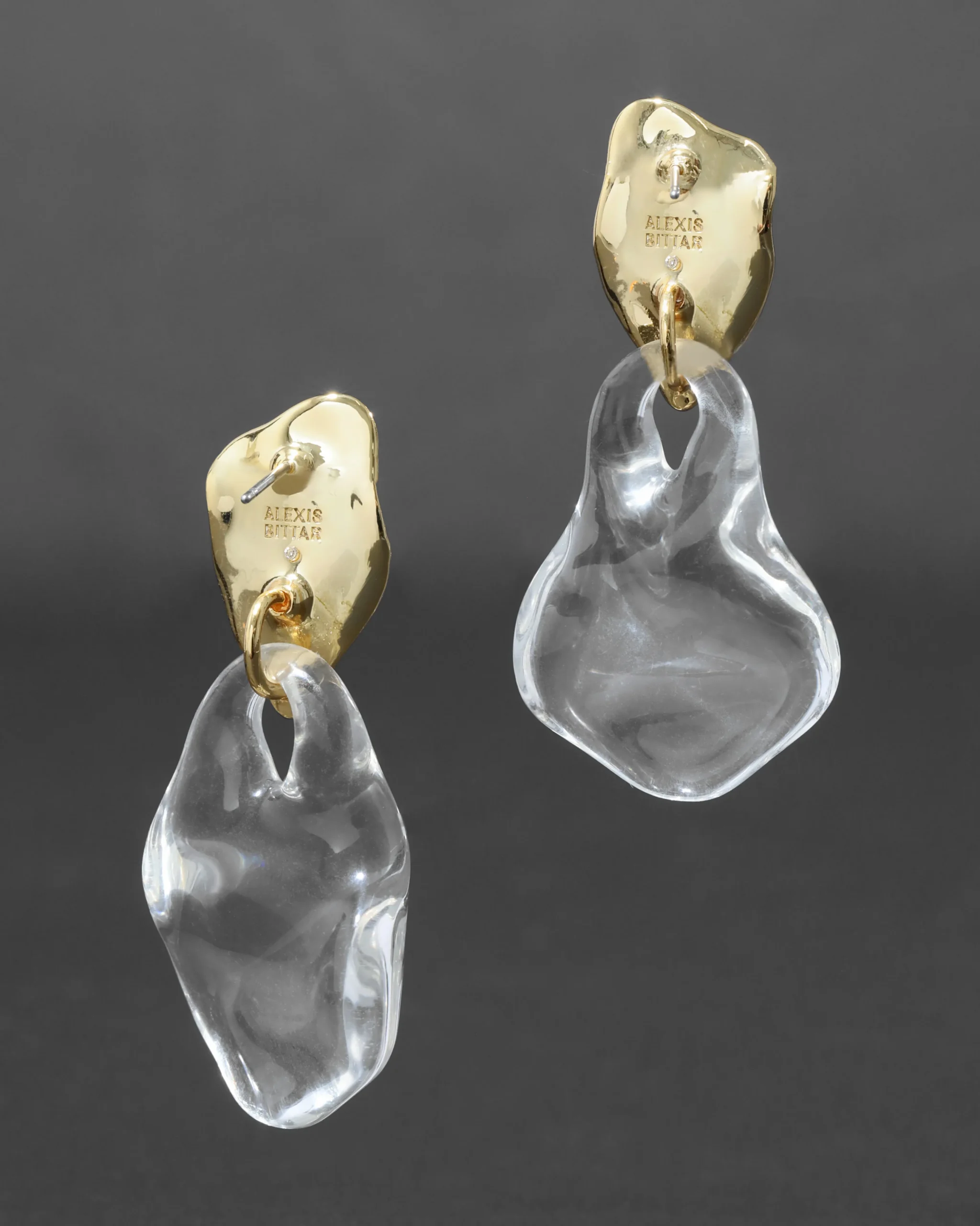 Liquid Lucite Wafer Post Earring