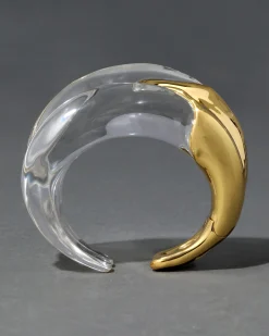 Liquid Lucite Wave Hinged Cuff Bracelet