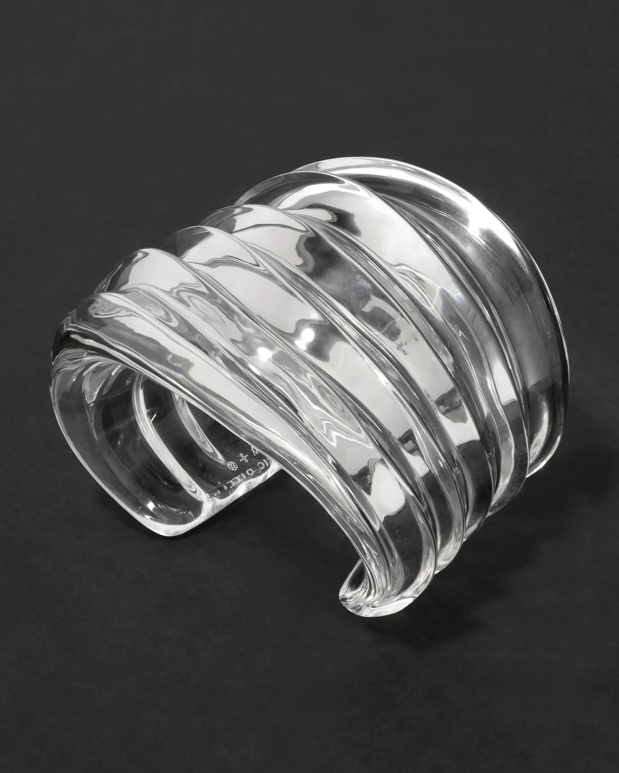 Liquid Lucite Wide Ripple Cuff