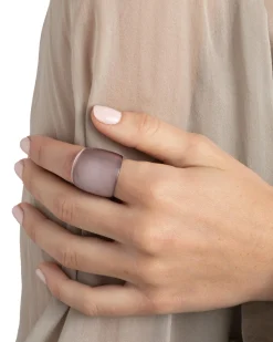 Lucite Block Ring- Dusty Rose