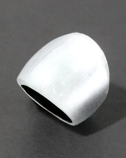 Lucite Block Ring- Silver