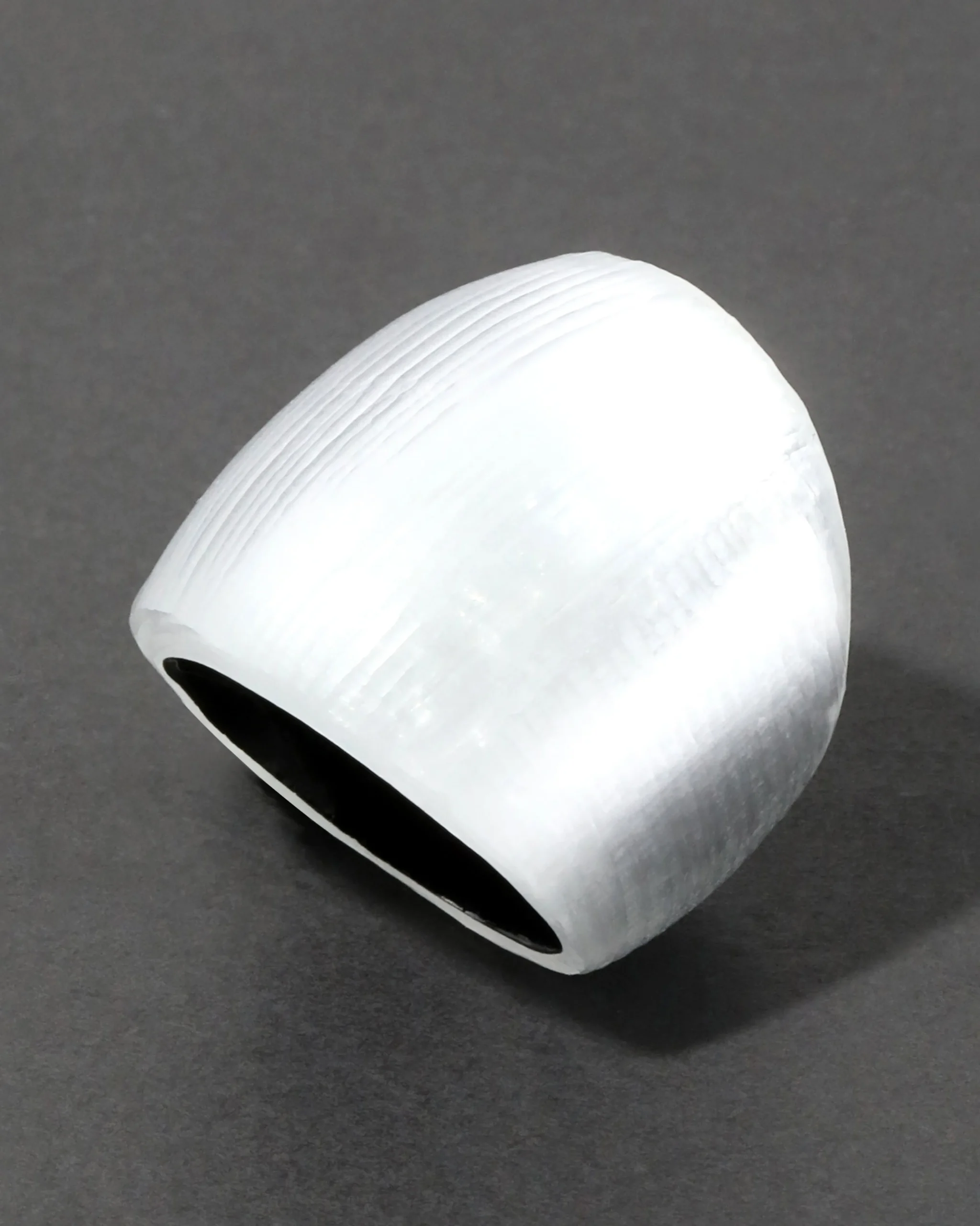 Lucite Block Ring- Silver