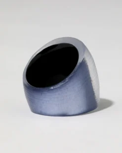 Lucite Block Ring- Steel Blue