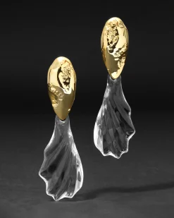 Lucite Brutalist Ripple Clip Earring