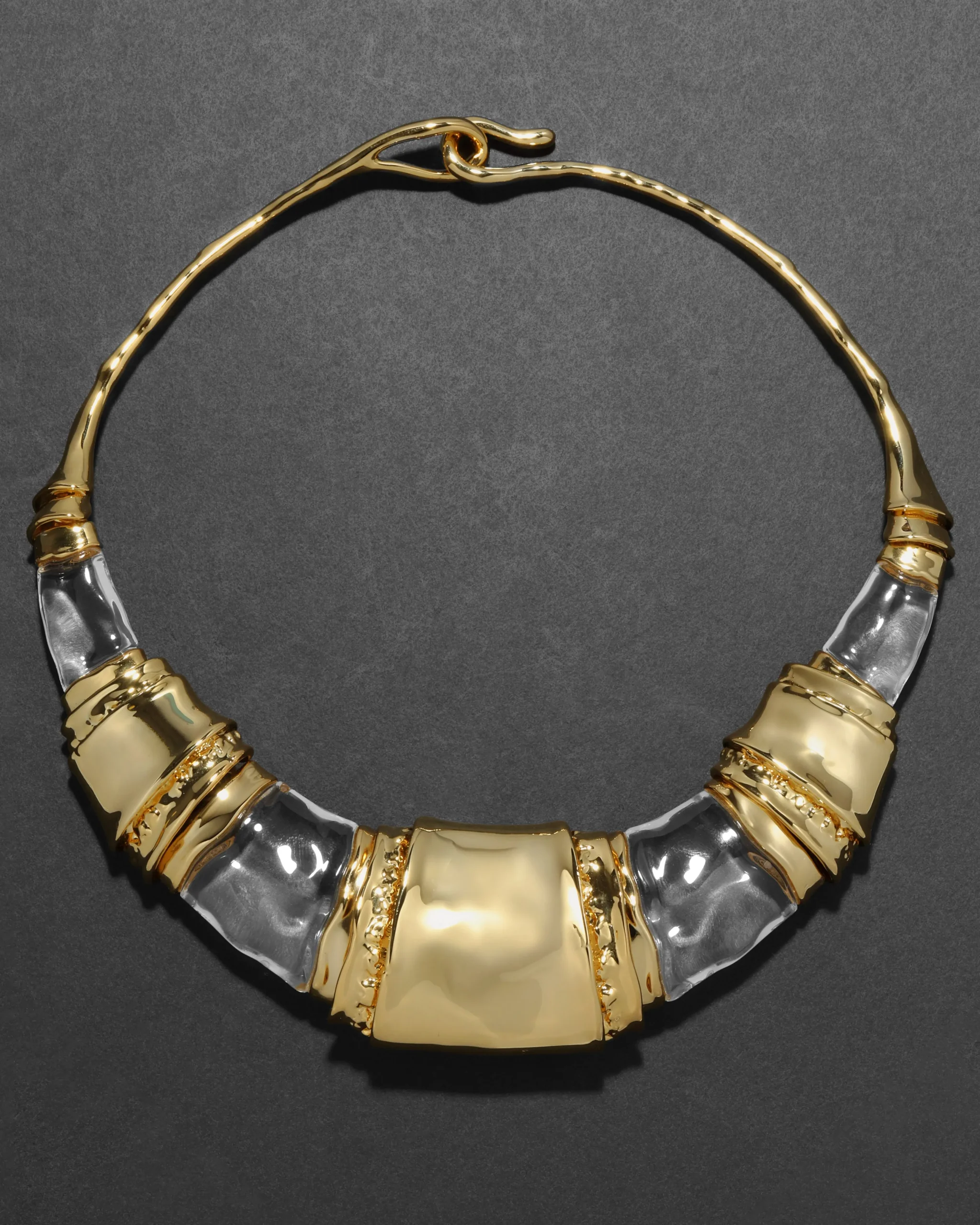 Lucite Brutalist Segmented Collar Necklace