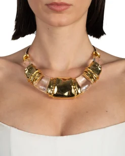 Lucite Brutalist Segmented Collar Necklace