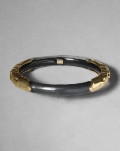 Lucite Brutalist Skinny Bangle- Black