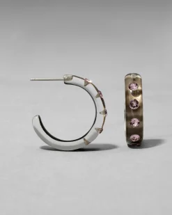 Lucite Crystal Hoop Earring- Dune