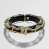 Lucite Crystal Pave Hinge Bracelet- Black