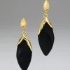 Lucite Petal Leverback Earring- Black
